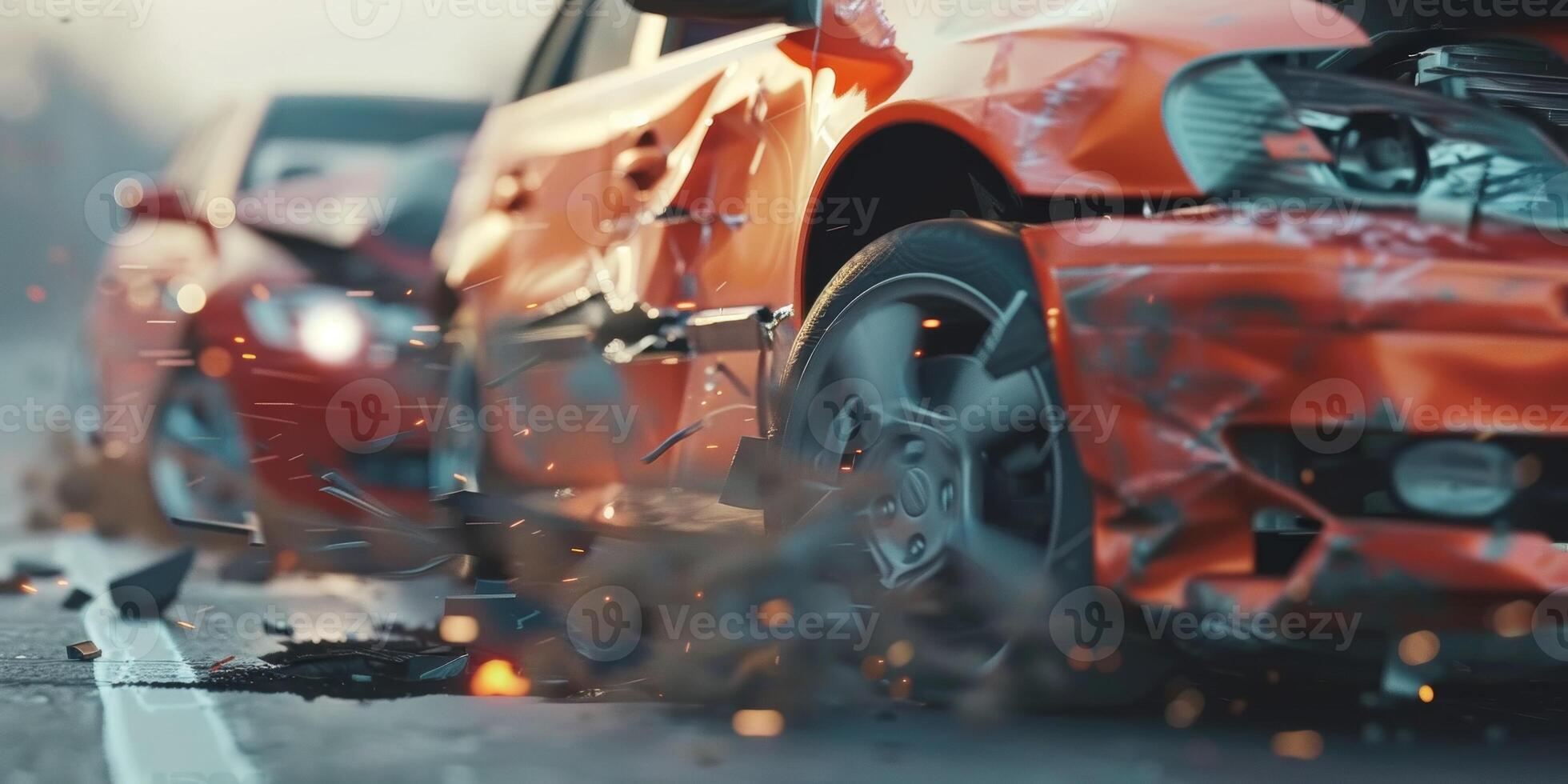 car accident on the road photo