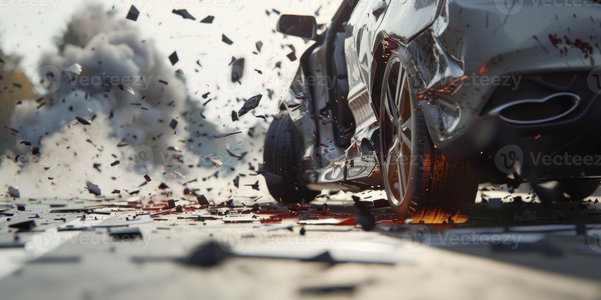 car accident on the road photo