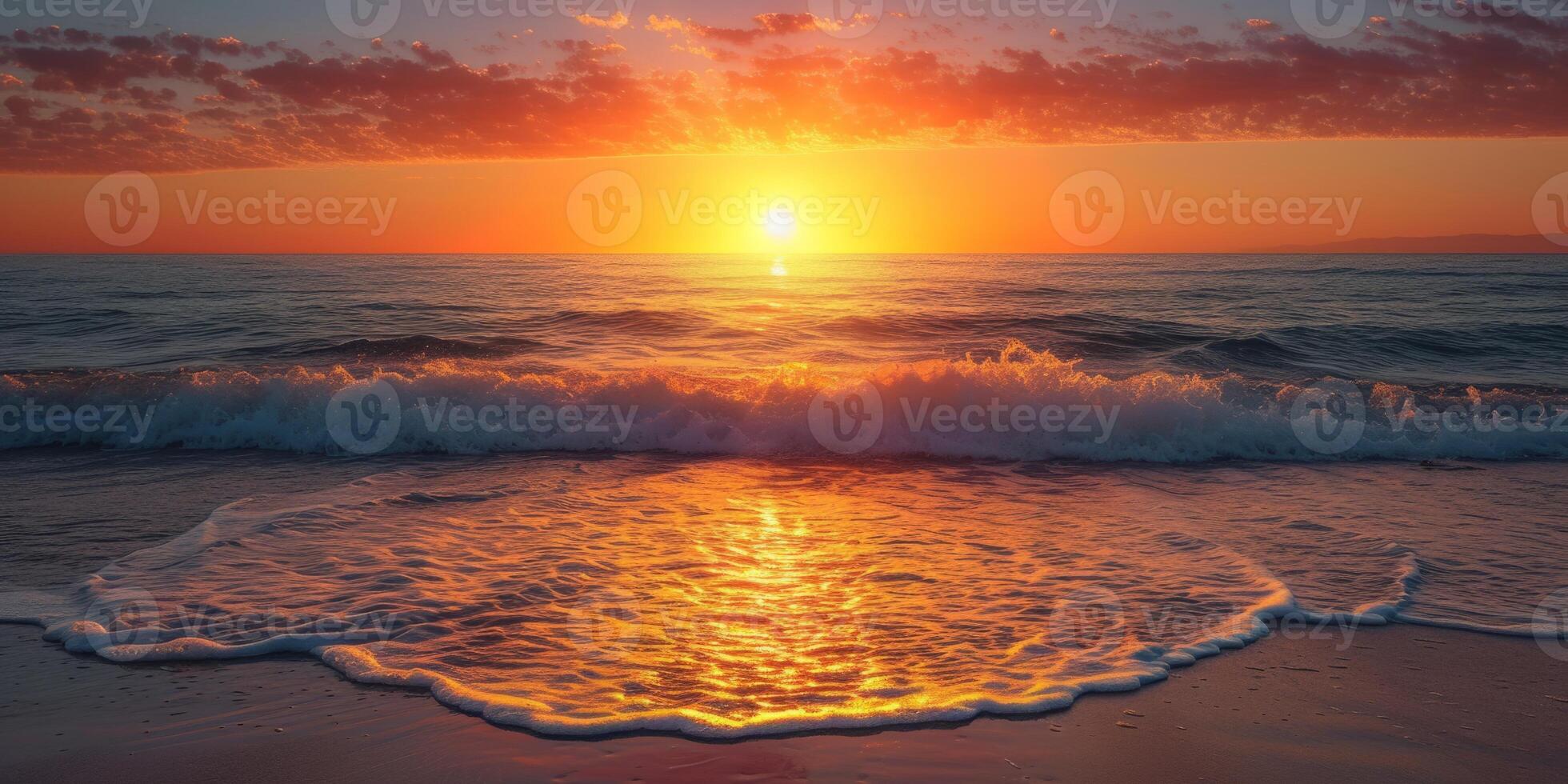 sunset on the seashore photo