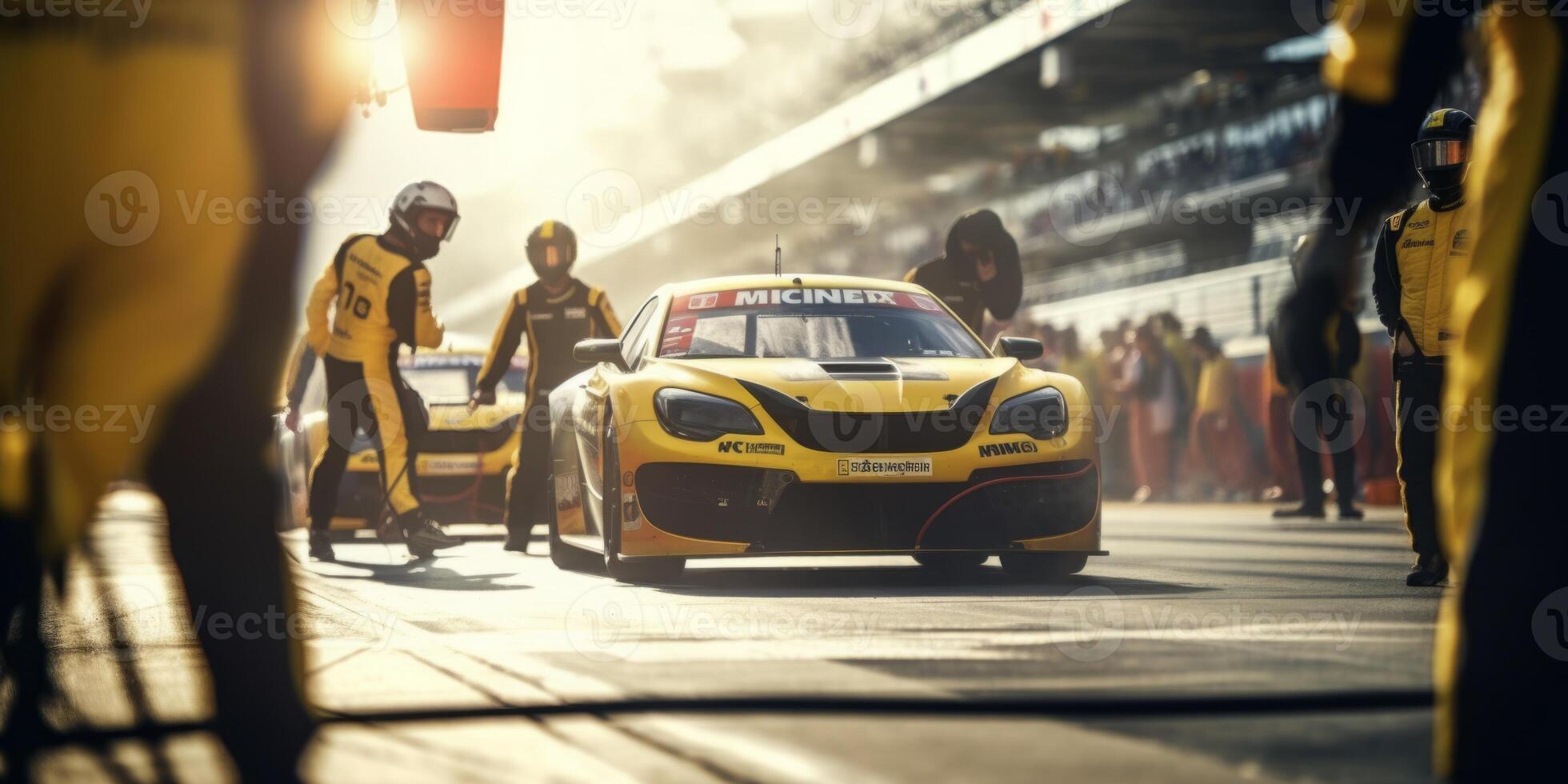 pit stop on the race track photo