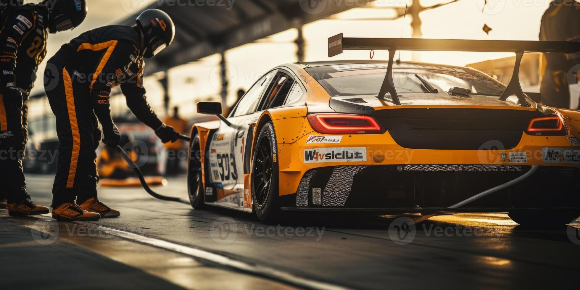 pit stop on the race track photo