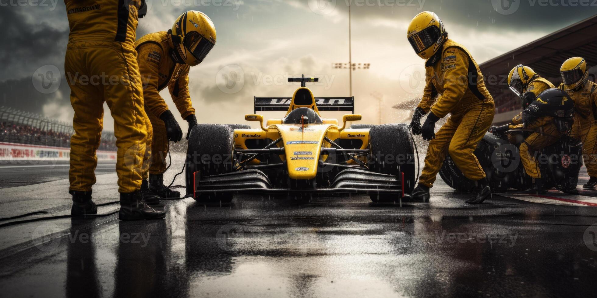 pit stop on the race track photo