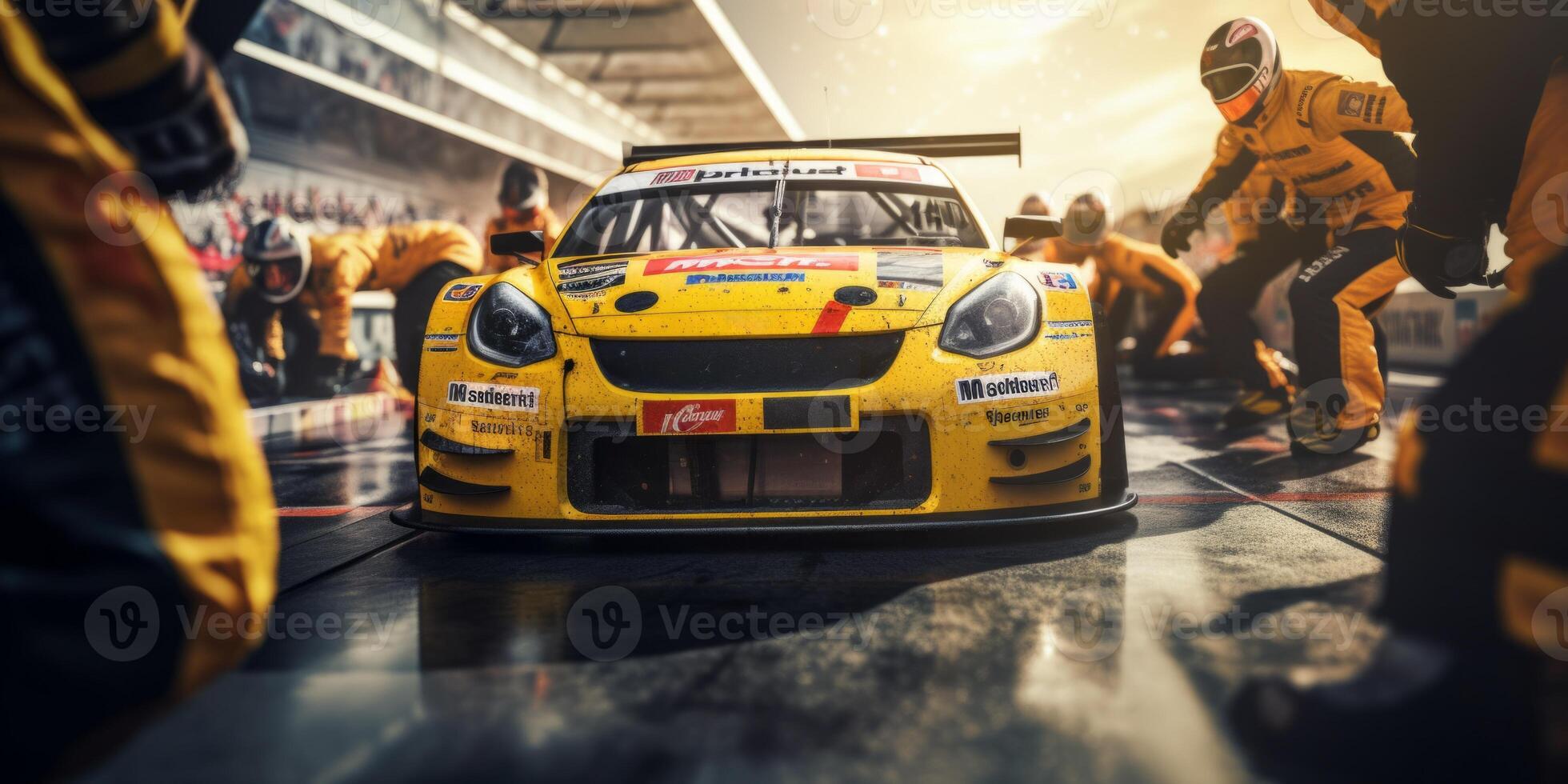 pit stop on the race track photo