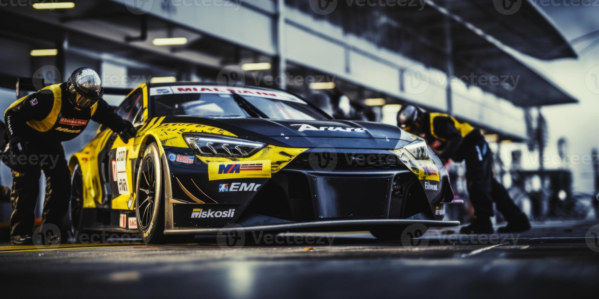 pit stop on the race track photo