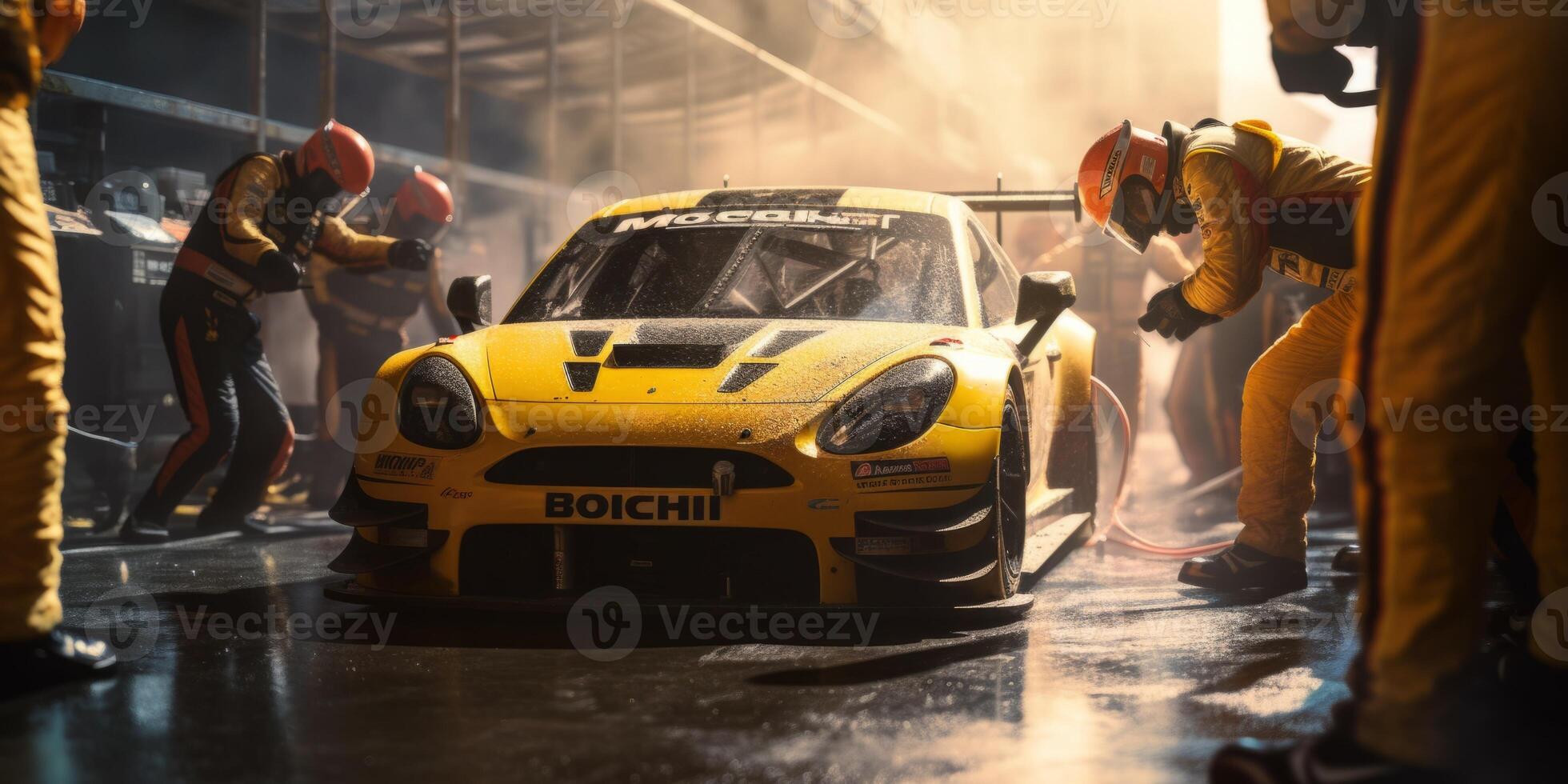 pit stop on the race track photo
