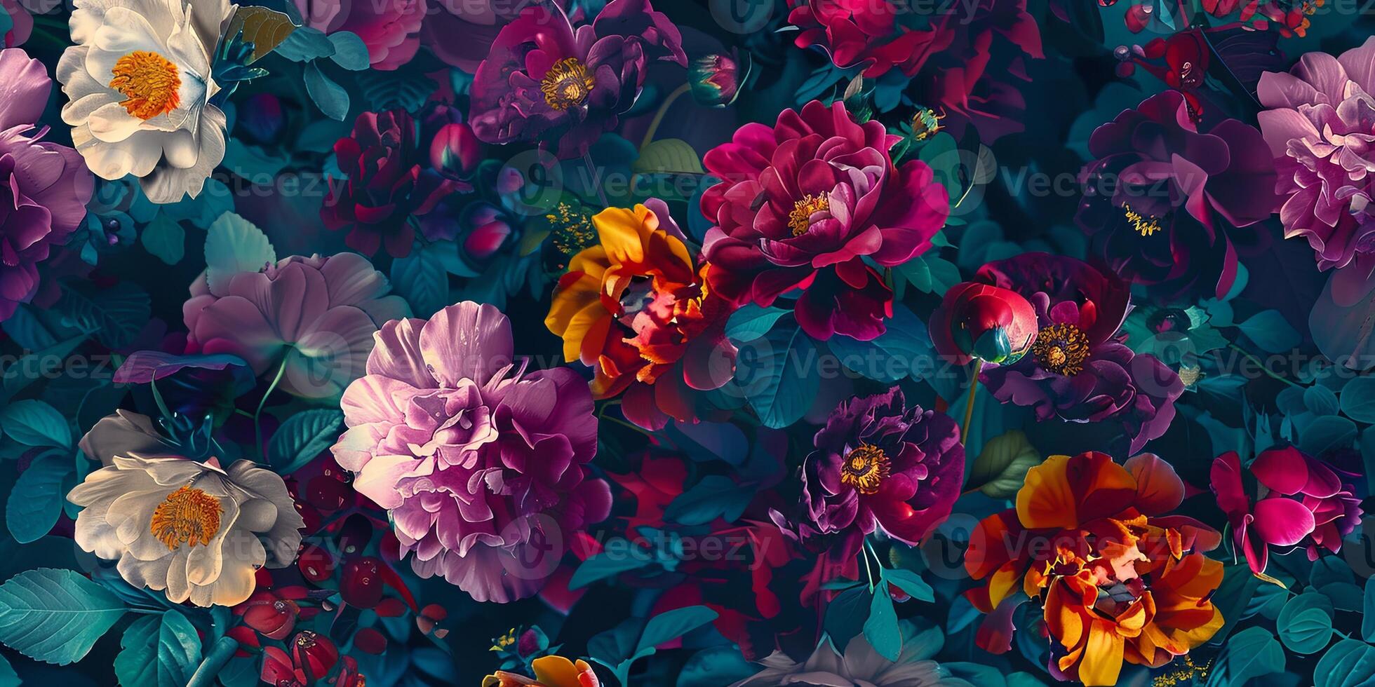 Abstract Botanical Florals background pattern photo