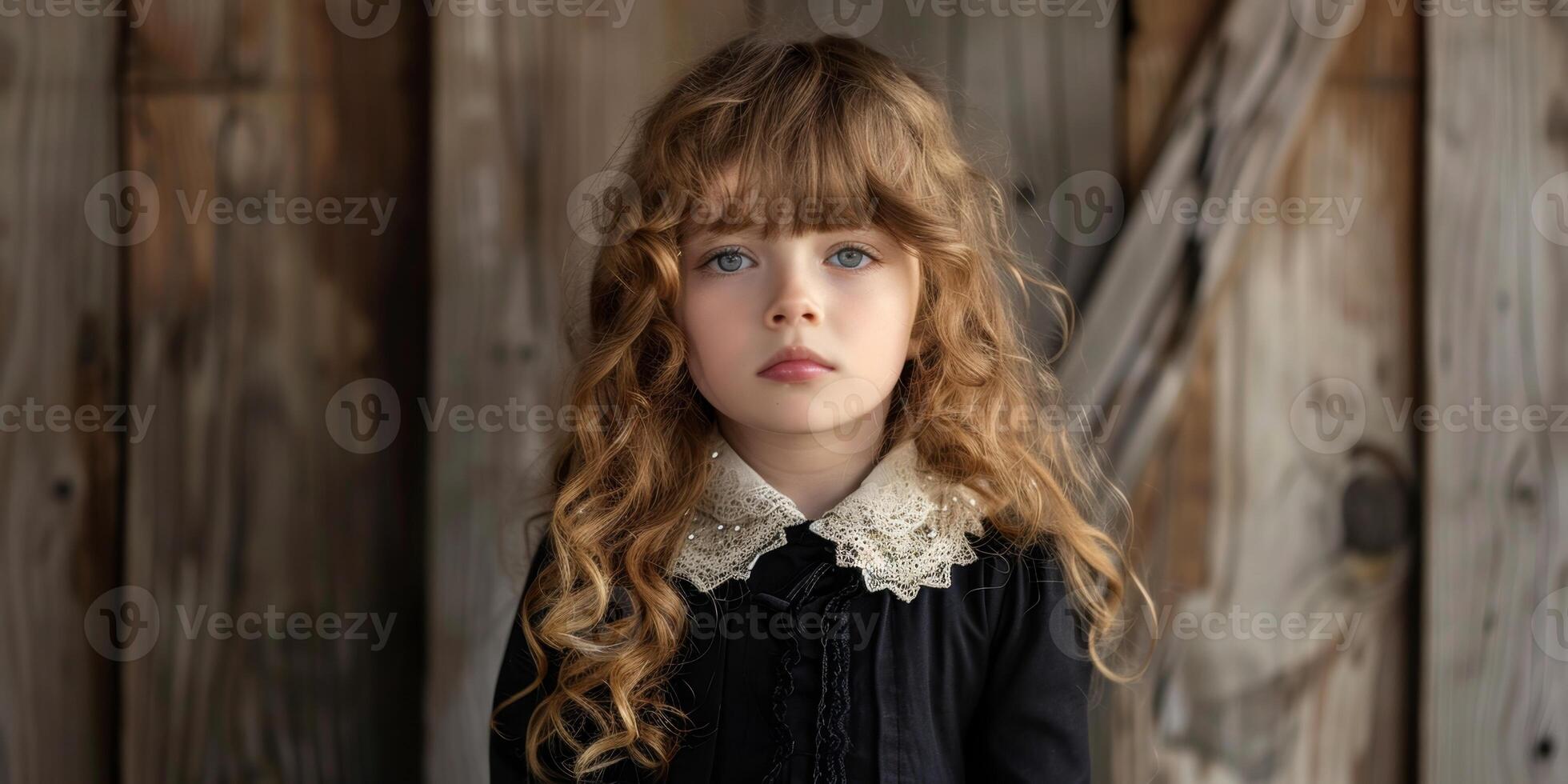 child girl of the 19th century Vintage fashion photo