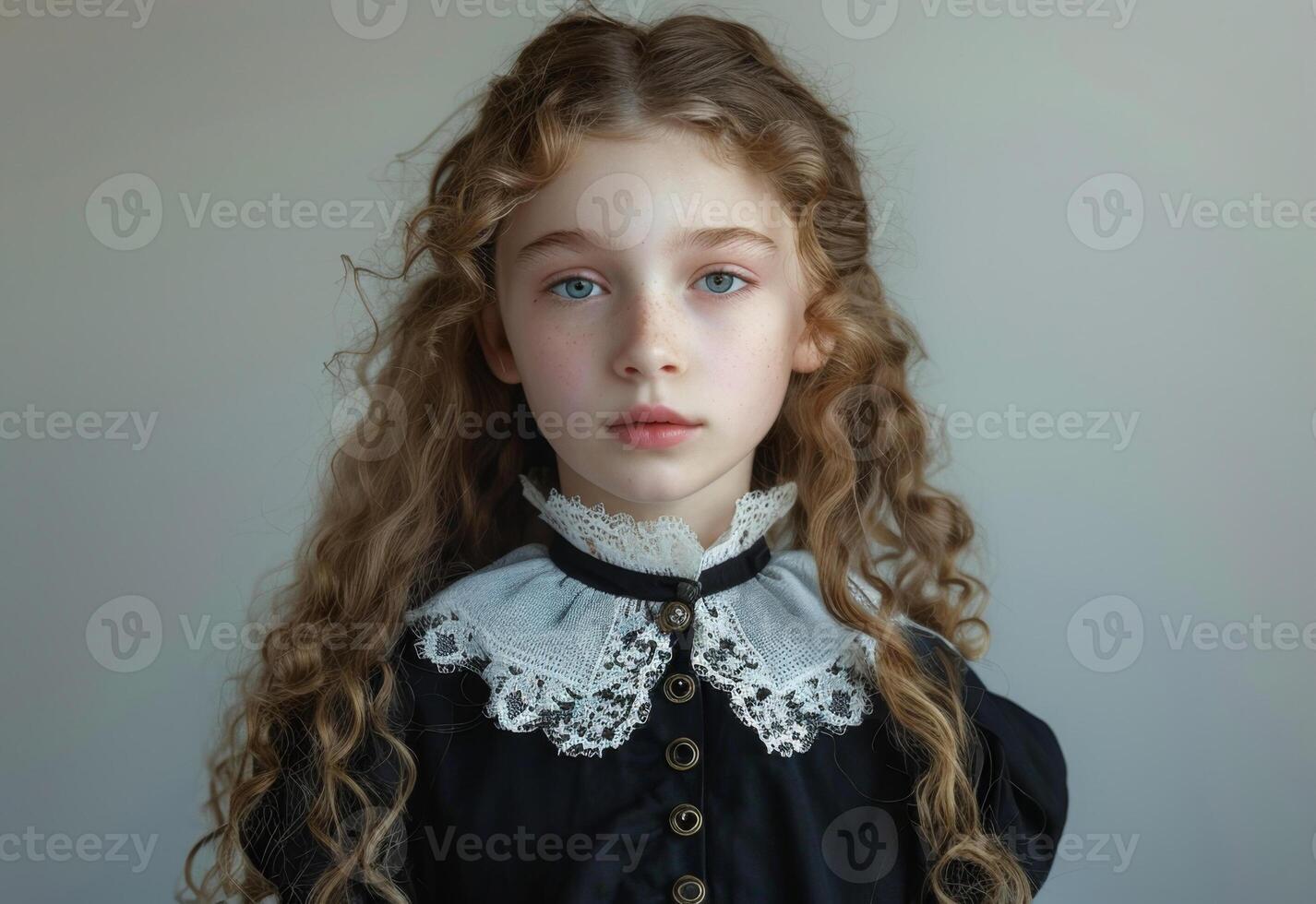 child girl of the 19th century Vintage fashion photo