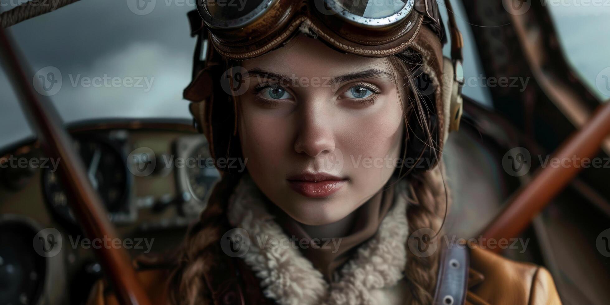 Woman Pilot 19th Century Vintage photo