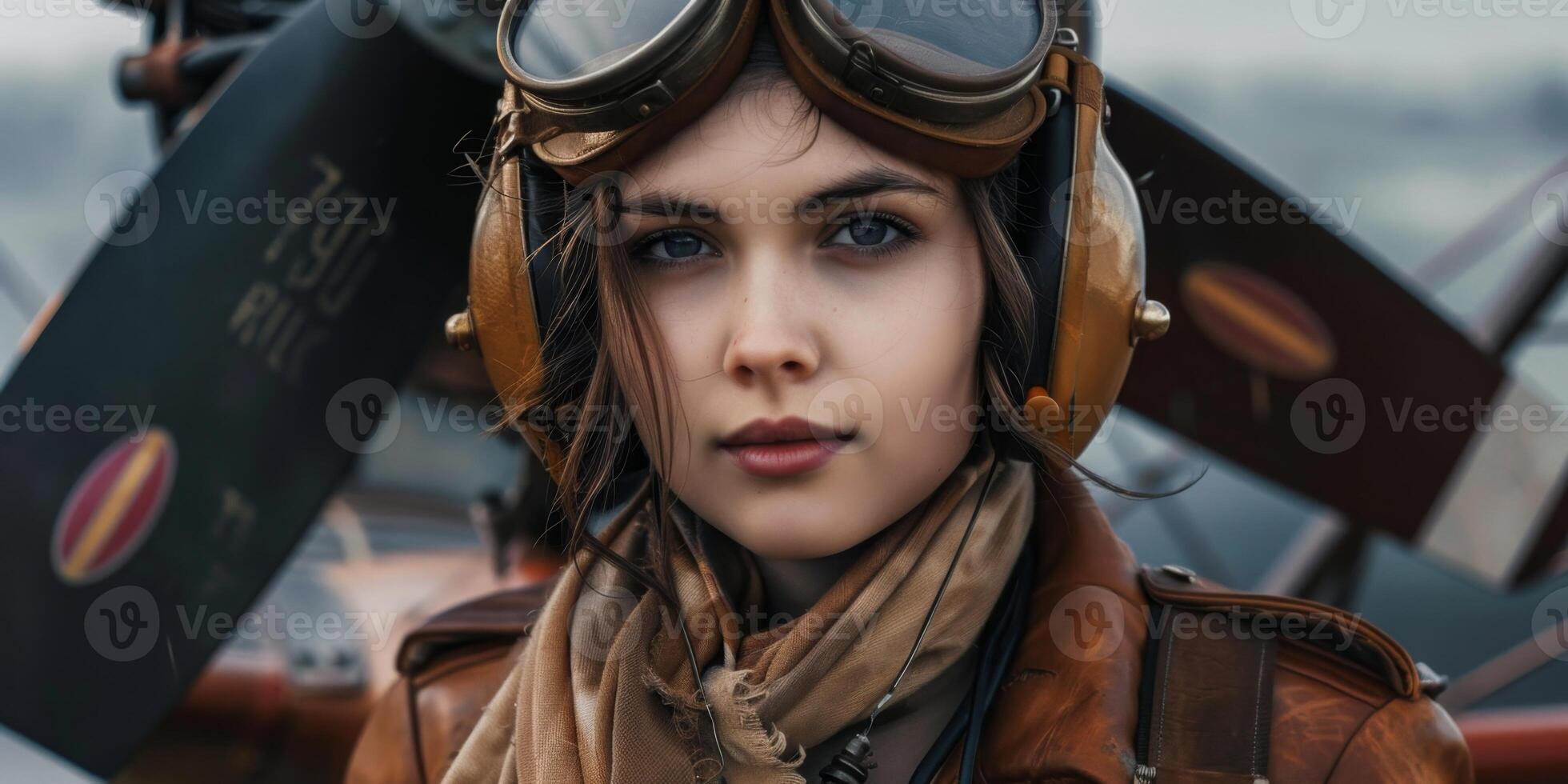 Woman Pilot 19th Century Vintage photo