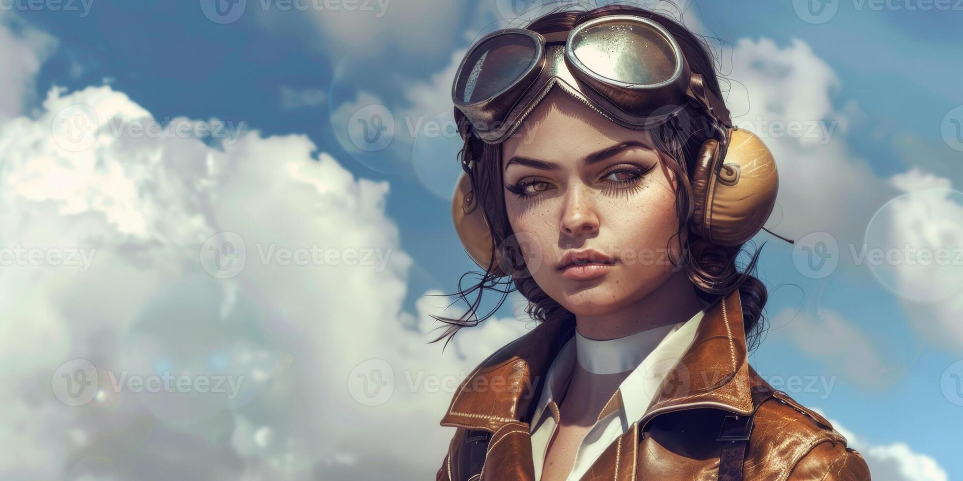 Woman Pilot 19th Century Vintage photo