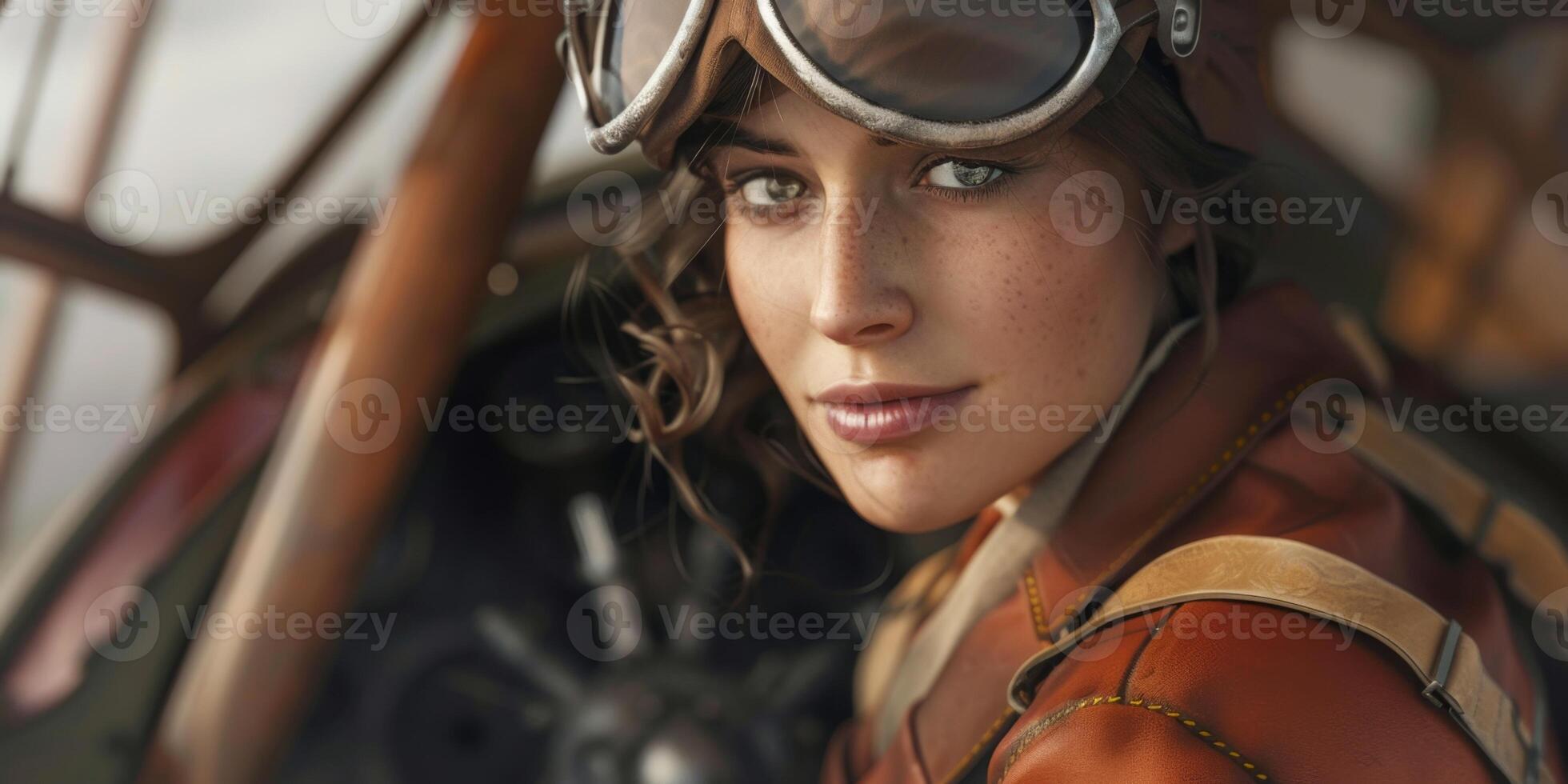 Woman Pilot 19th Century Vintage photo