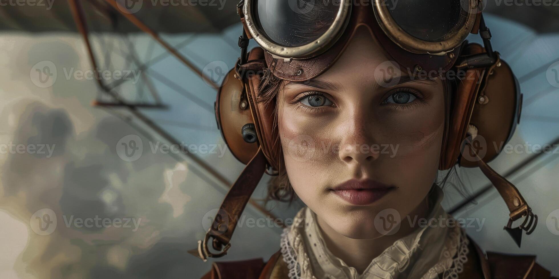 Woman Pilot 19th Century Vintage photo