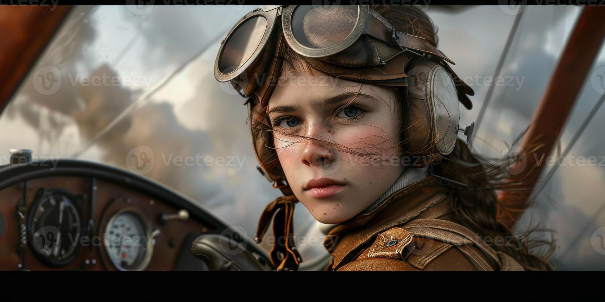 Woman Pilot 19th Century Vintage photo