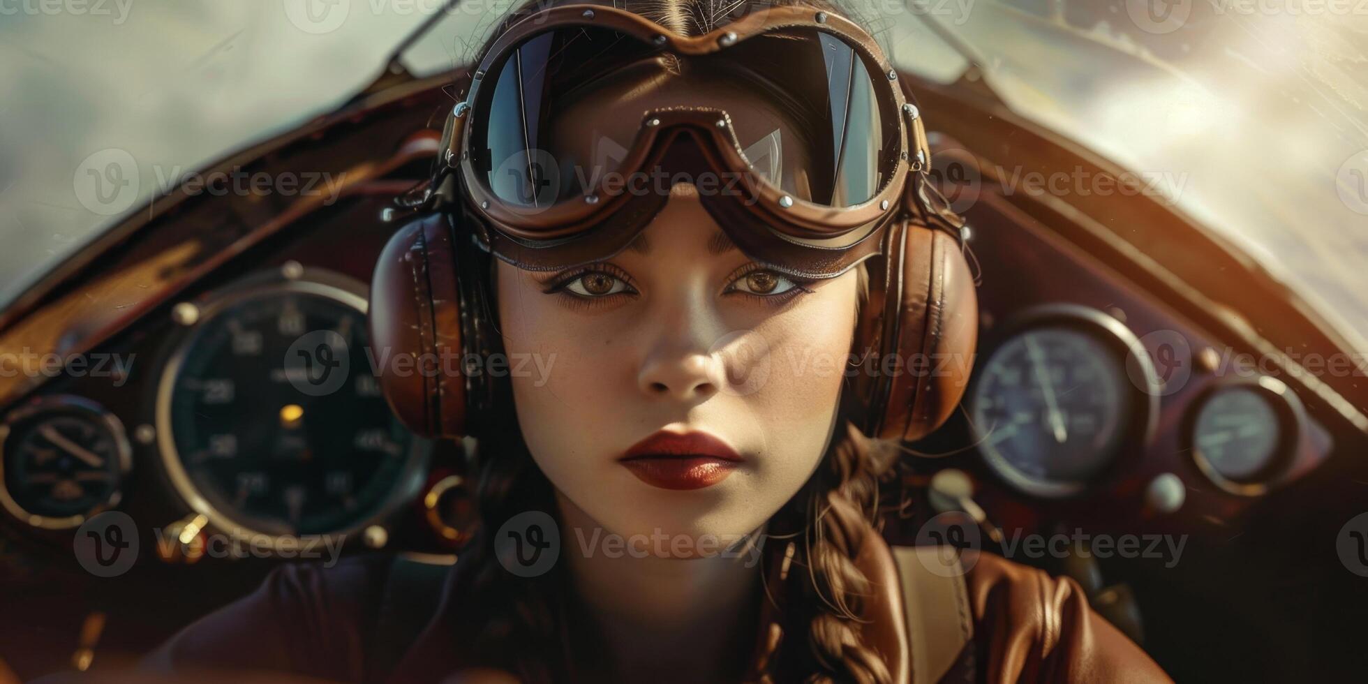 Woman Pilot 19th Century Vintage photo