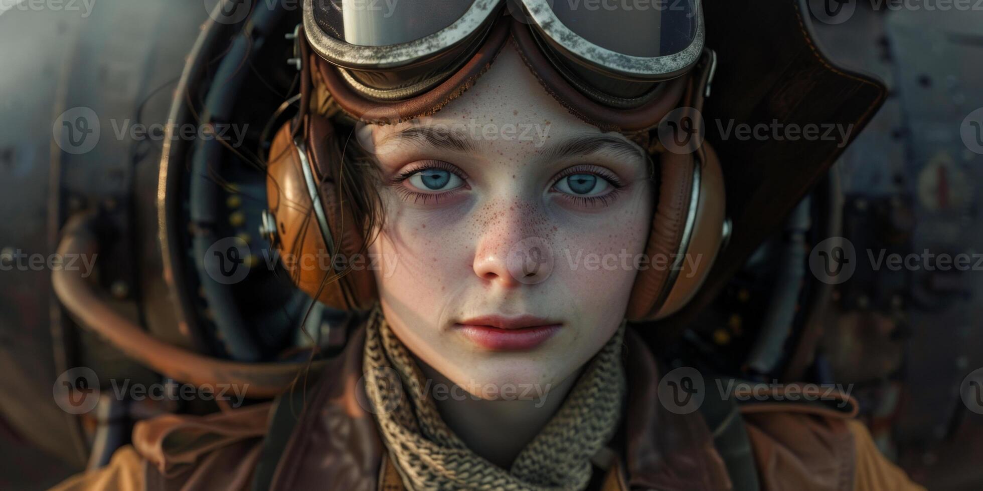 Woman Pilot 19th Century Vintage photo