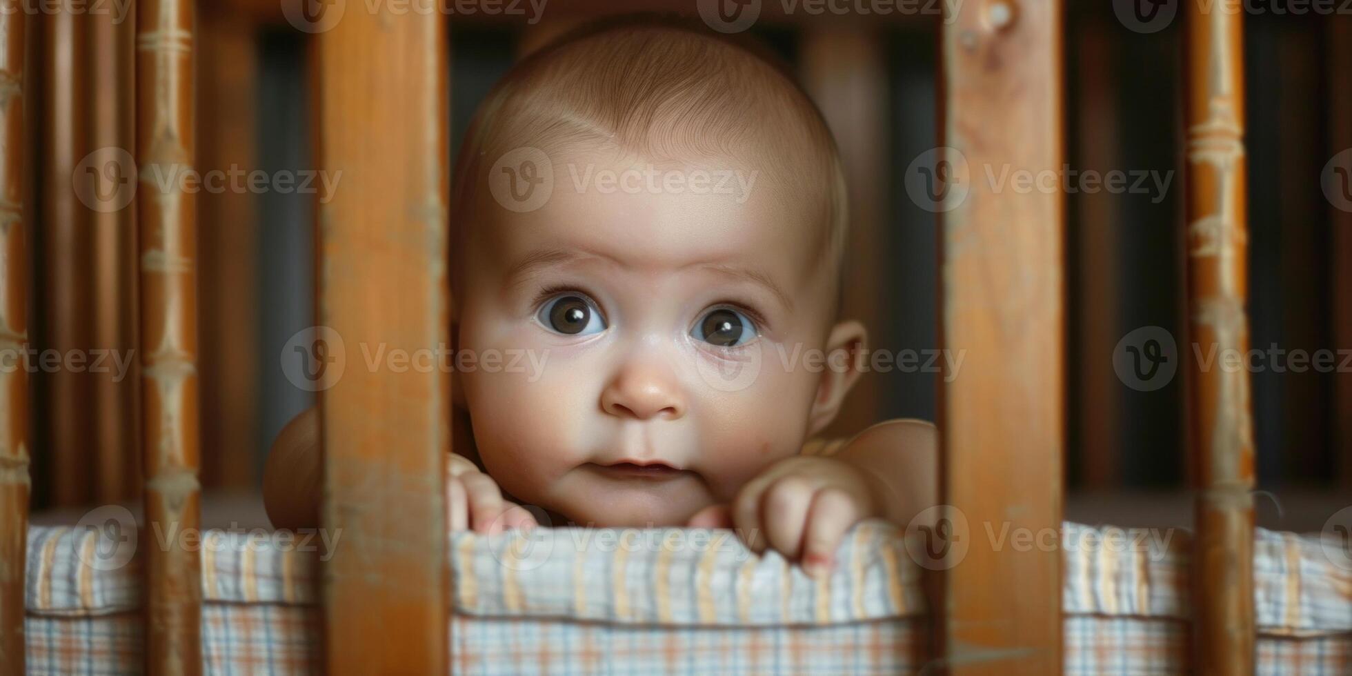 baby in a crib photo