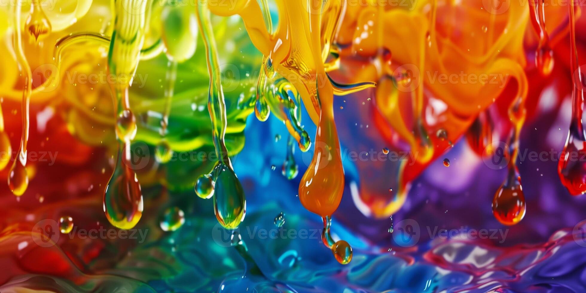 psychedelic background with rainbow colors splashes photo