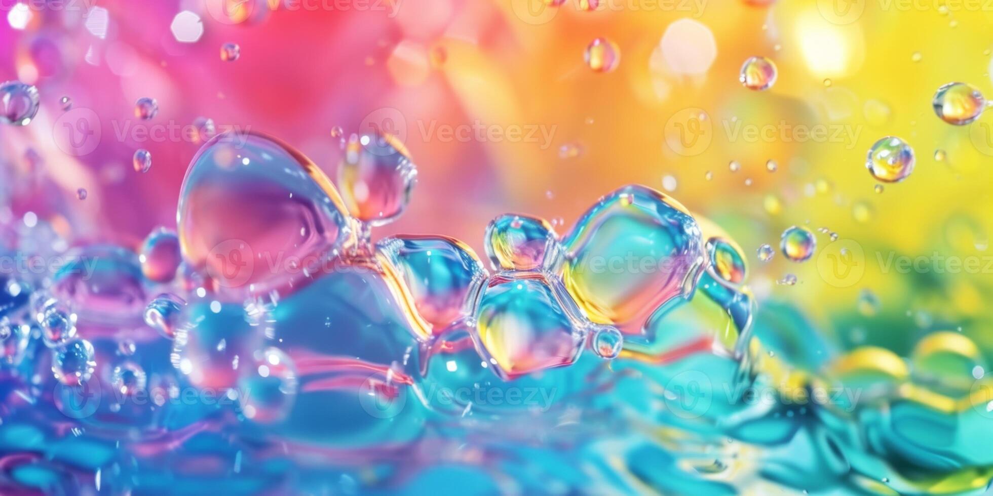 psychedelic background with rainbow colors splashes photo