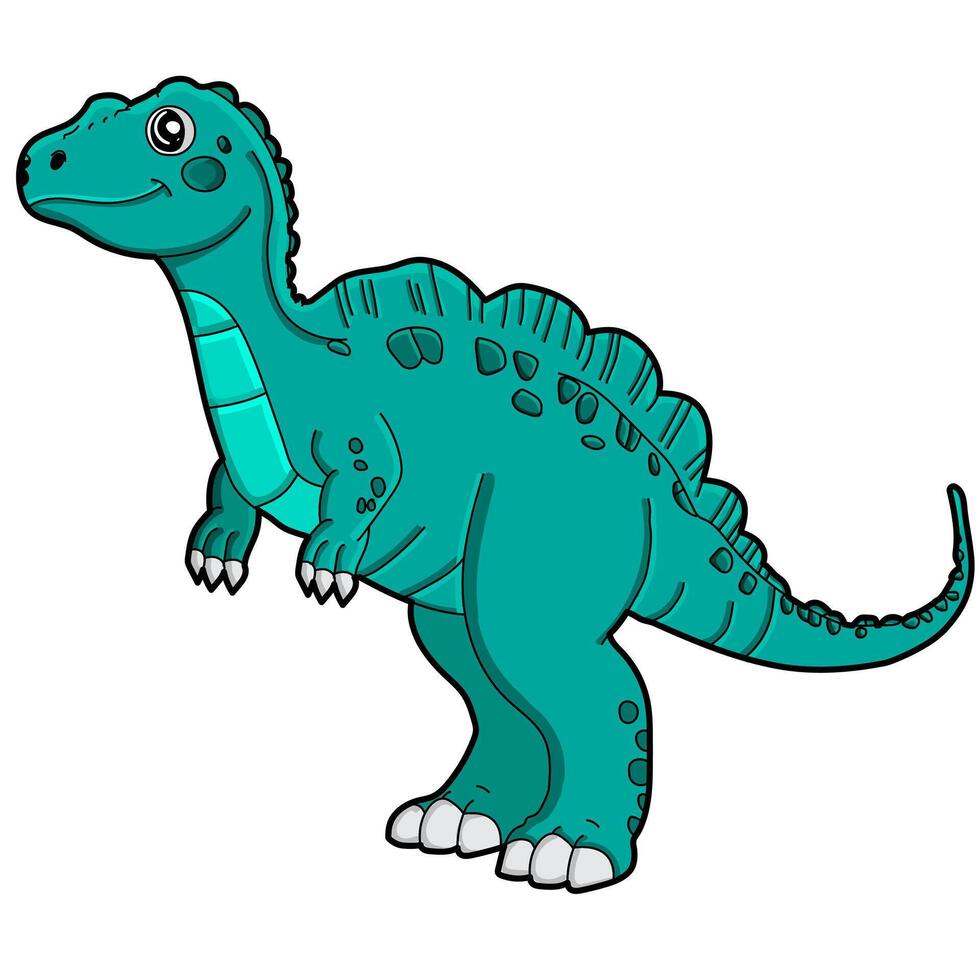 linda dinosaurio clipart, reptil monstruo ilustración aislado en un blanco antecedentes vector