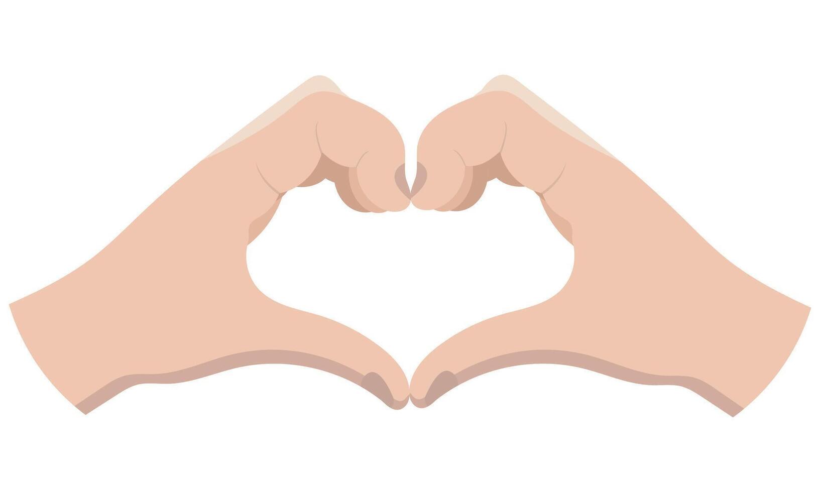 Two Hands in the shape of a heart in a cartoon style isolated on a white background vector