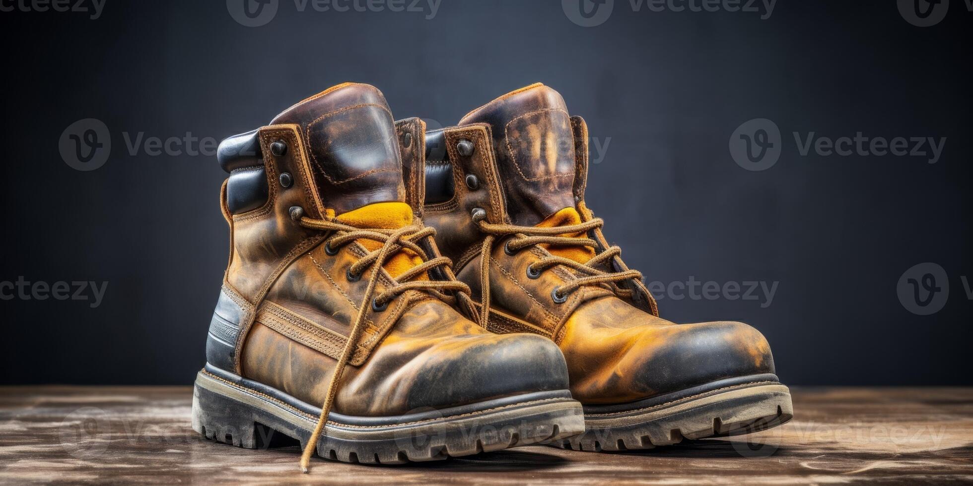 work boots close-up photo