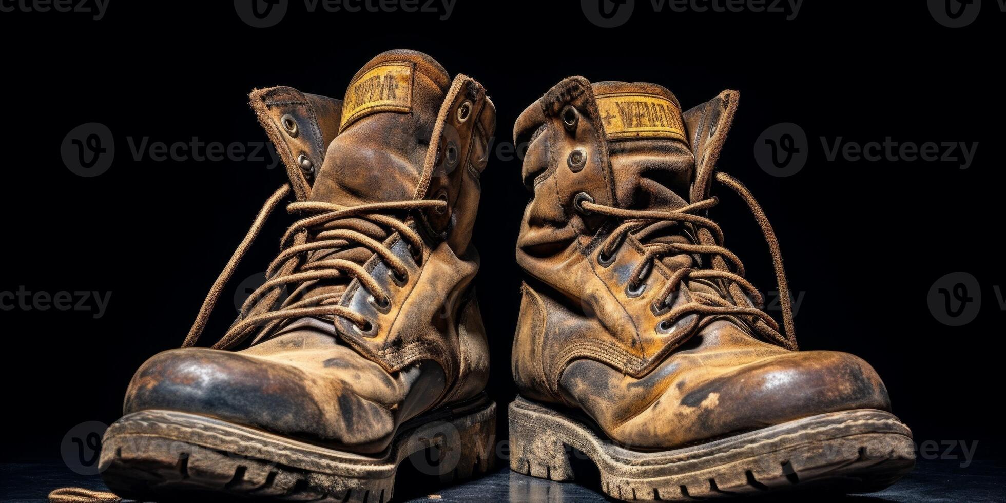 work boots close-up photo