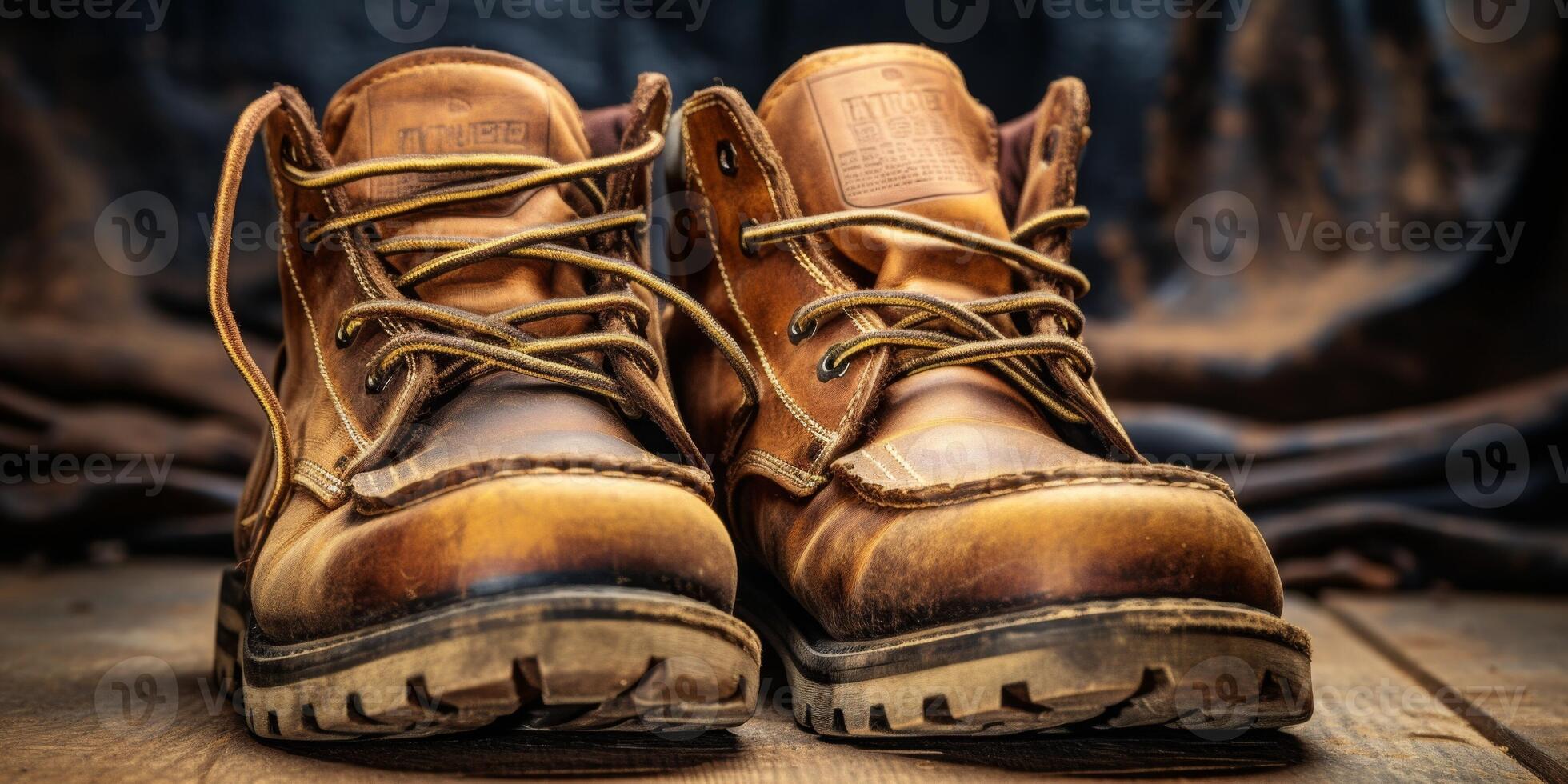 work boots close-up photo