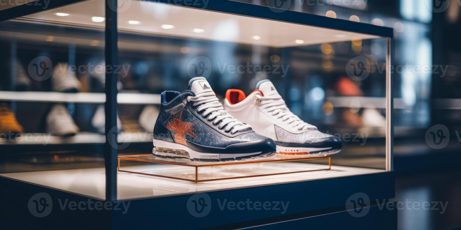 shoes on display in a store photo