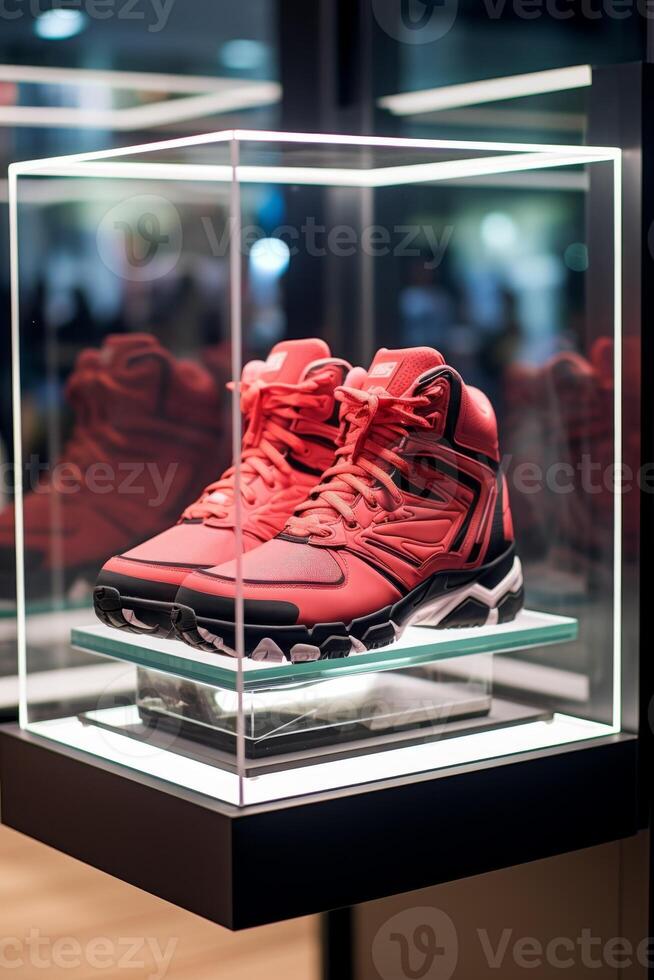 shoes on display in a store photo