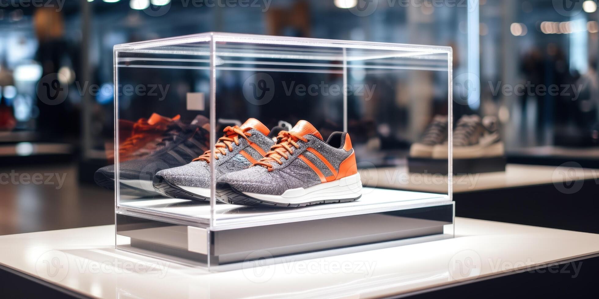 shoes on display in a store photo