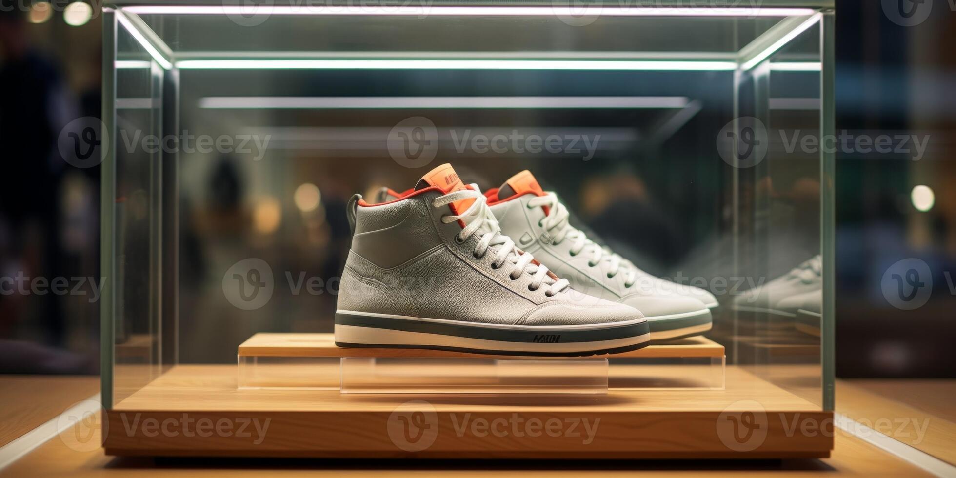 shoes on display in a store photo