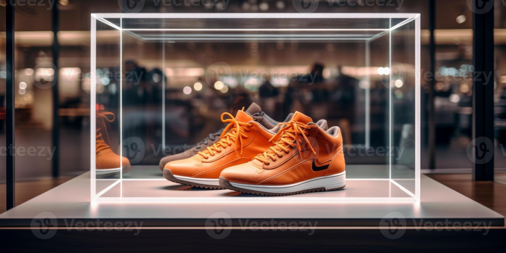 shoes on display in a store photo