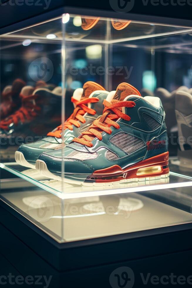 shoes on display in a store photo