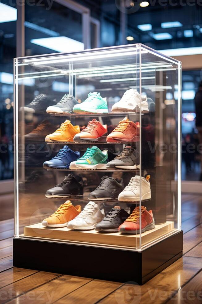 shoes on display in a store photo