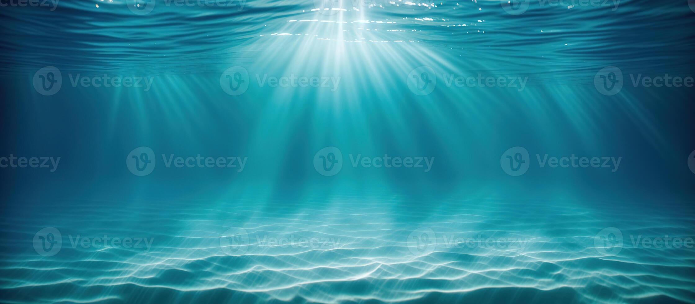 Rays of the sun underwater surface banner photo