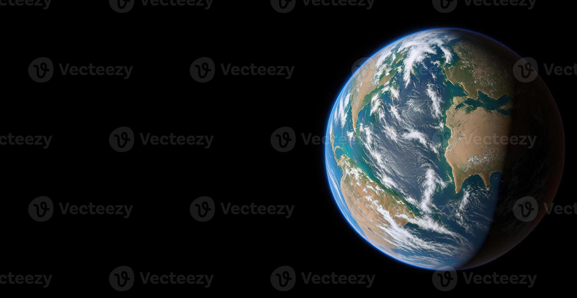 Blue planet view from space banner photo