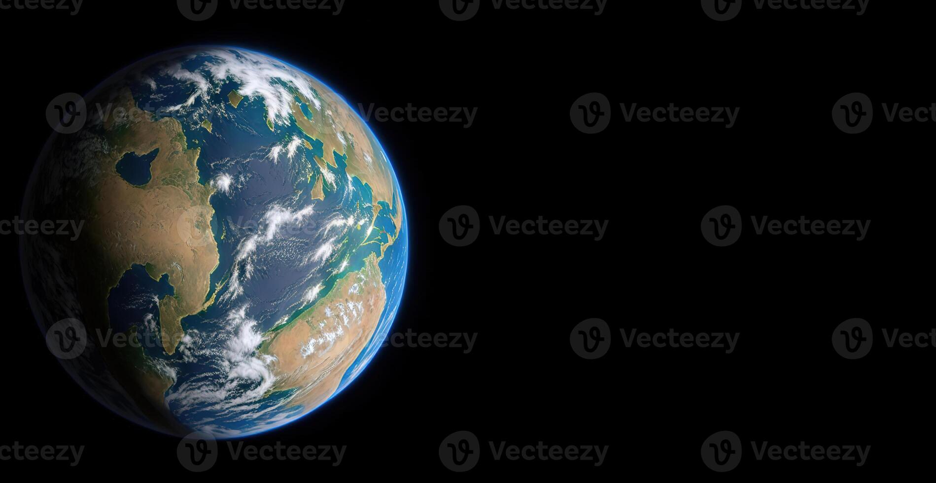 Blue planet view from space banner photo