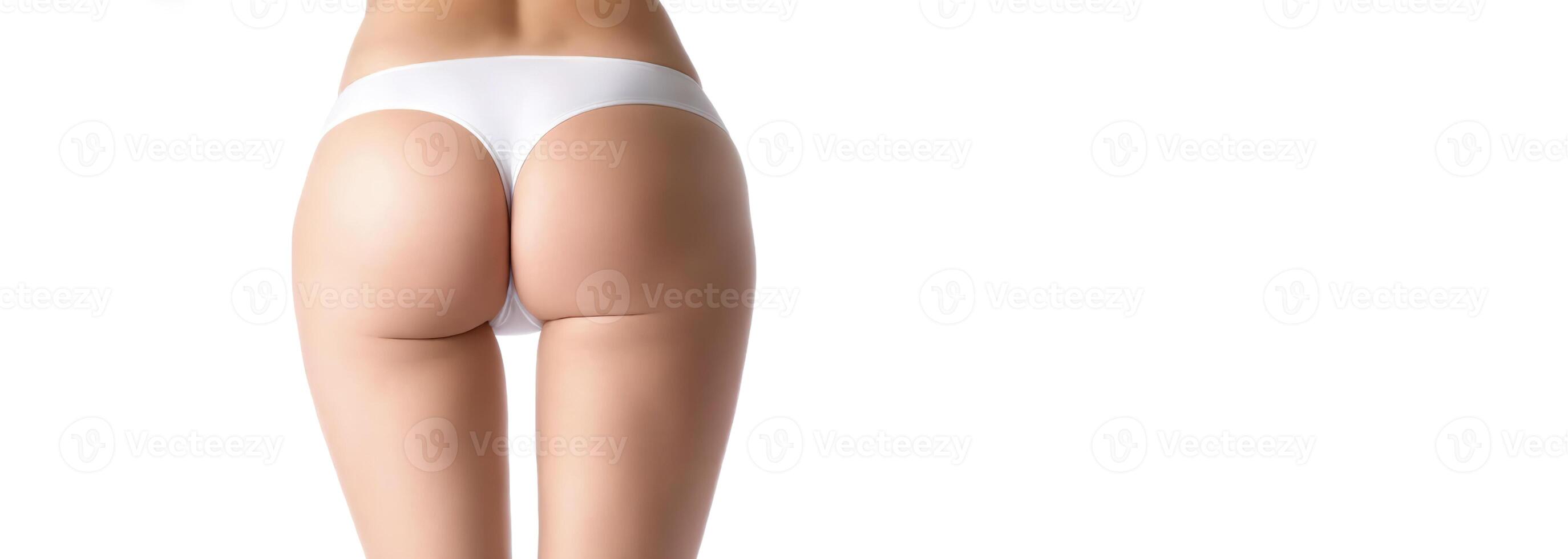 girl in white underwear on a white background banner photo