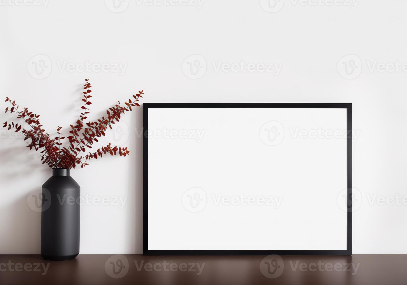 empty frame mockup in modern minimalist interior, photo