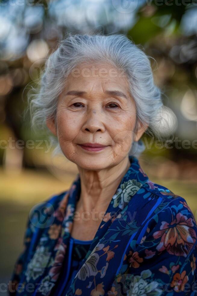 portrait of an elderly beautiful woman photo