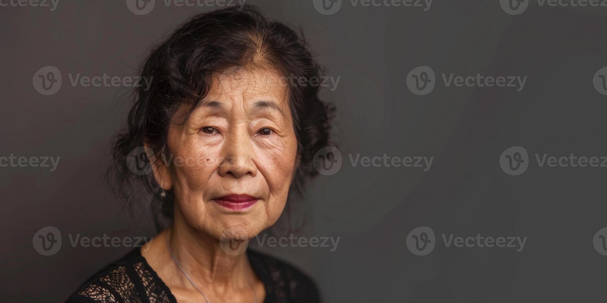 portrait of an elderly beautiful woman photo