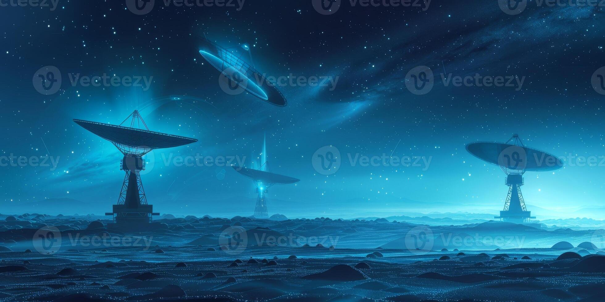 huge antennas looking into space photo
