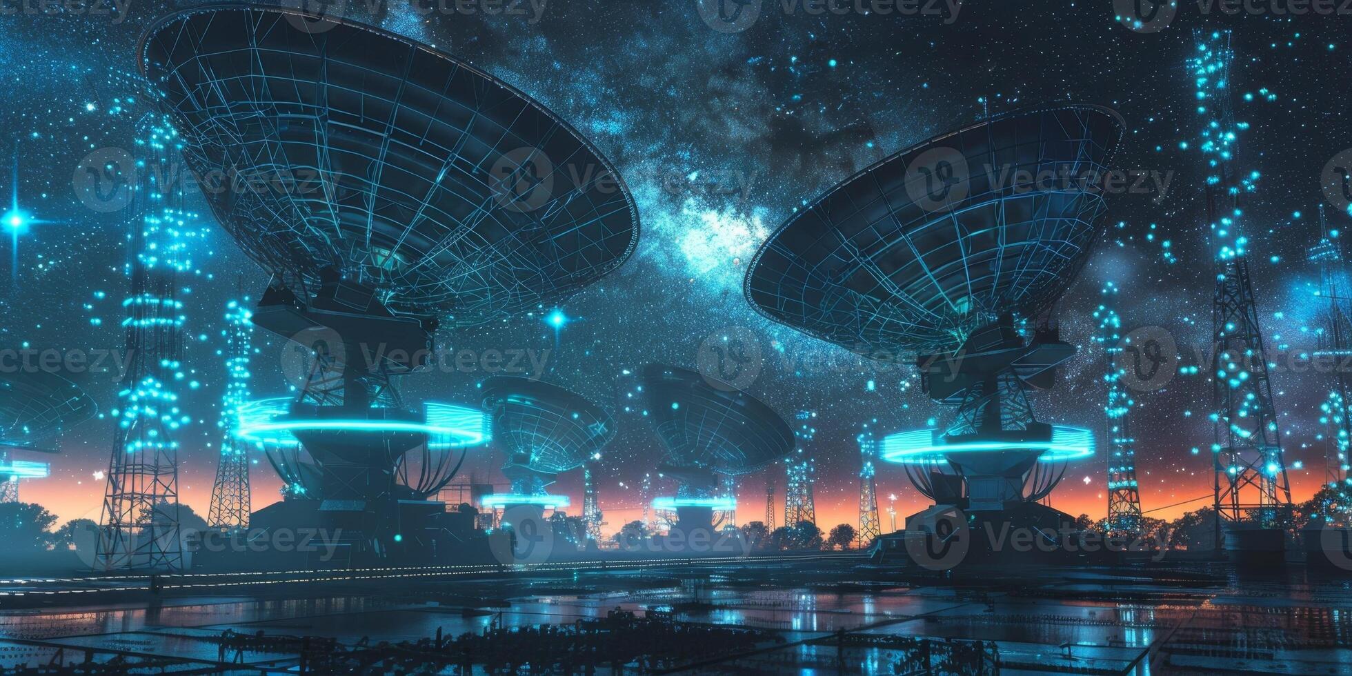 huge antennas looking into space photo