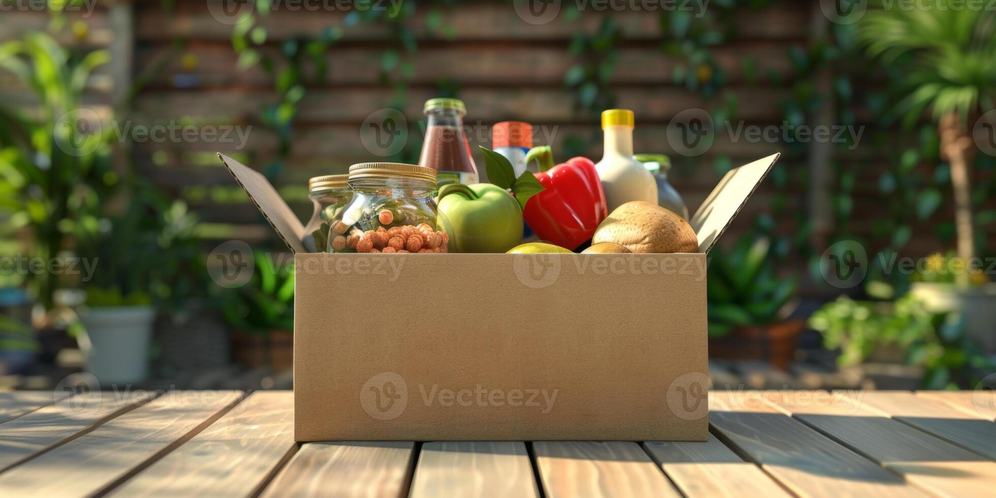 donating food boxes to help those in need photo