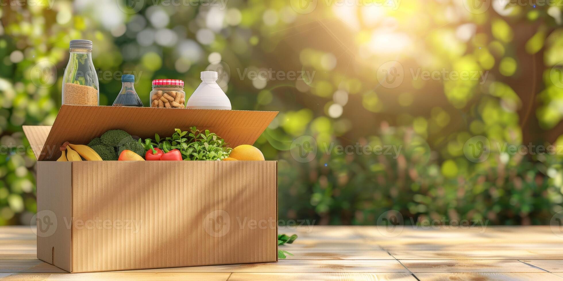 donating food boxes to help those in need photo