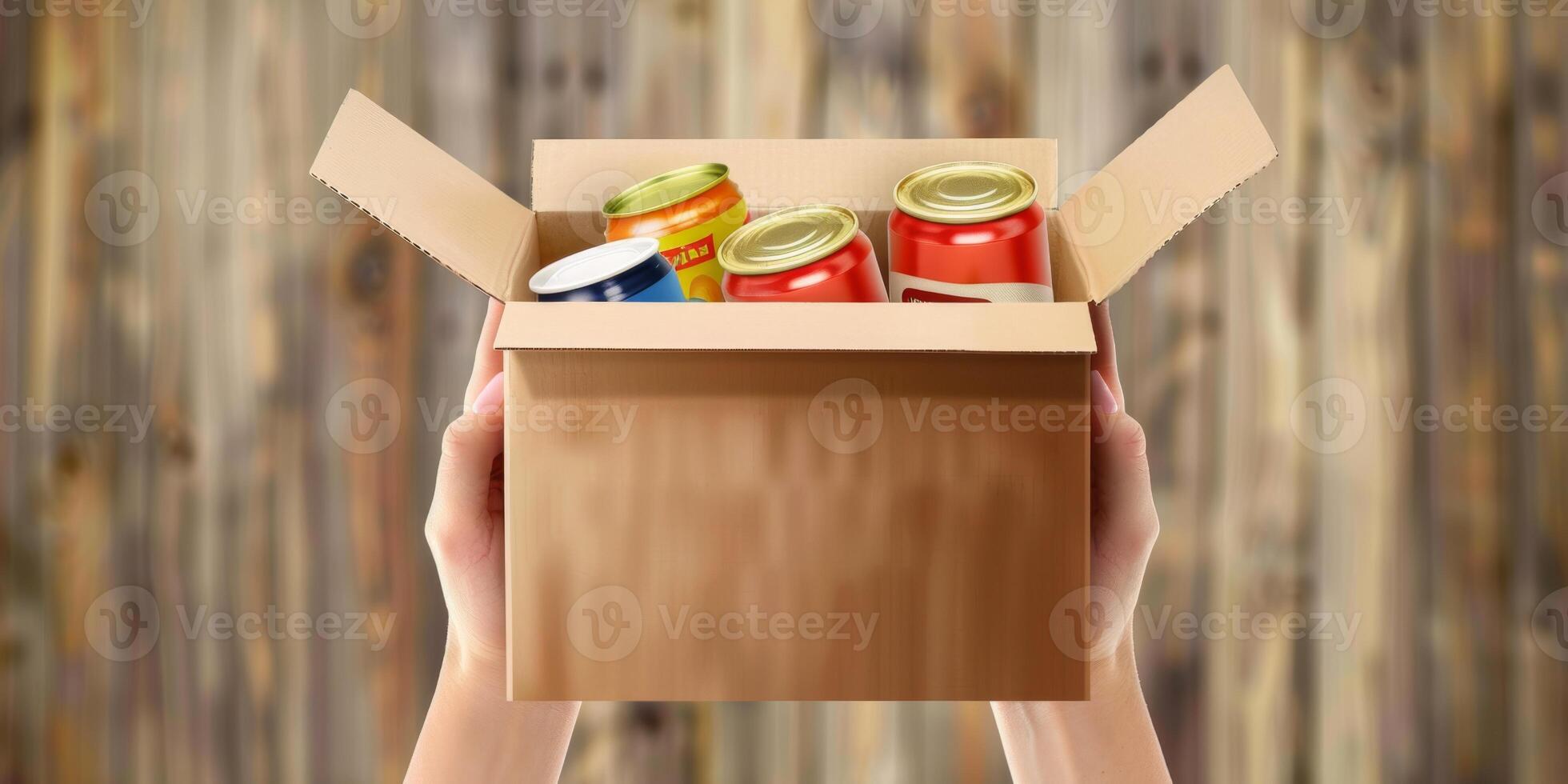 donating food boxes to help those in need photo