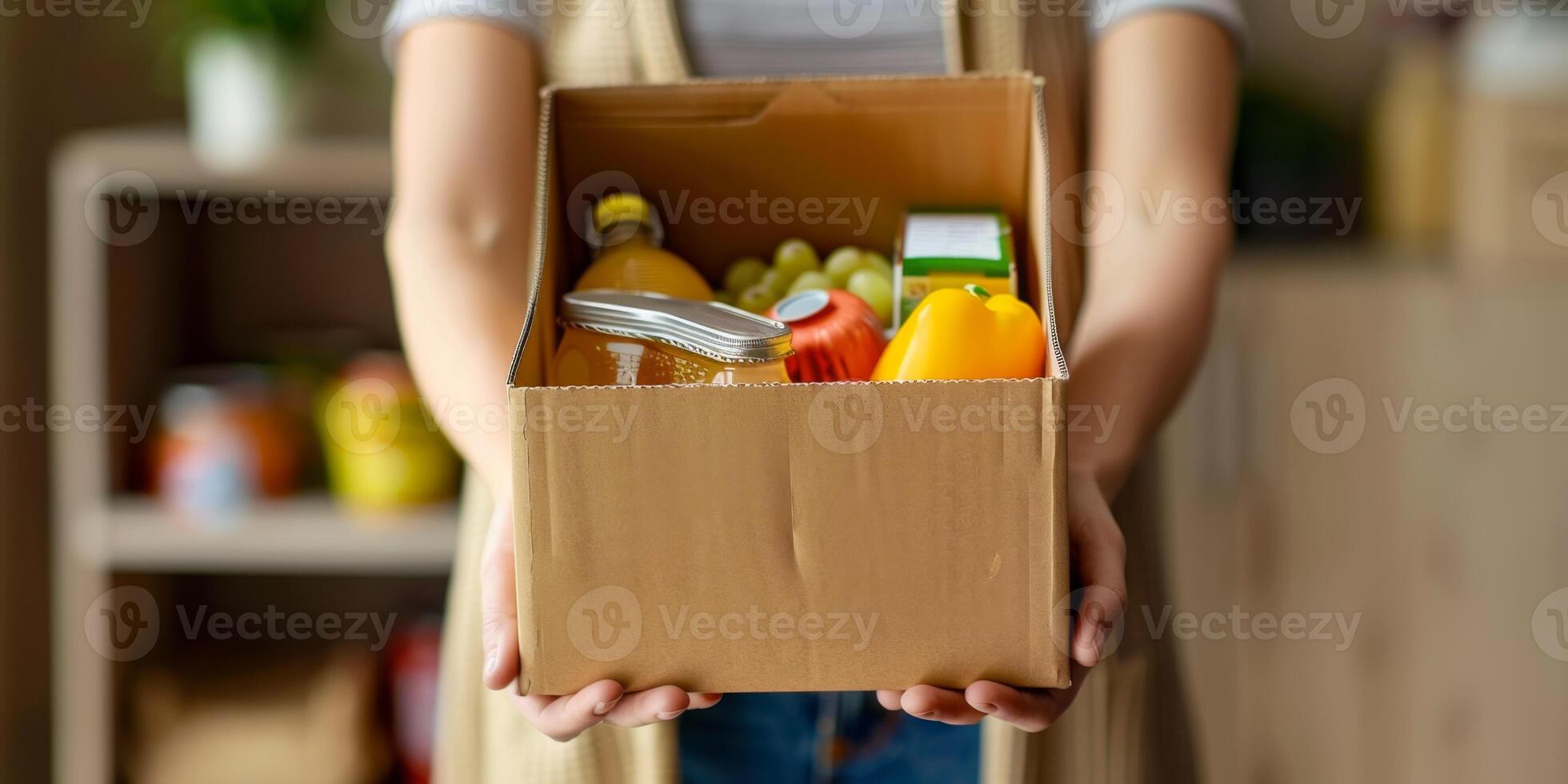 donating food boxes to help those in need photo
