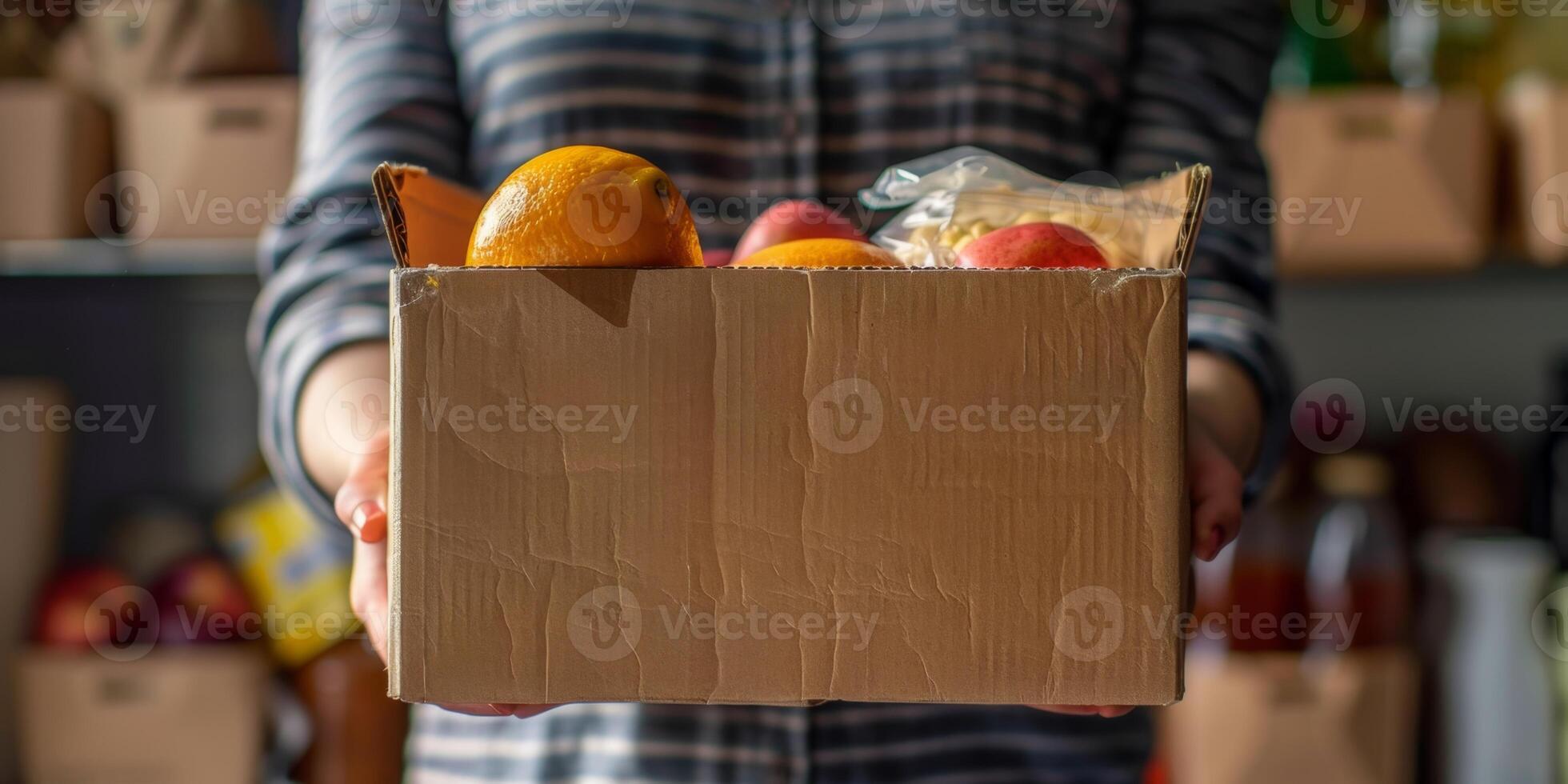 donating food boxes to help those in need photo