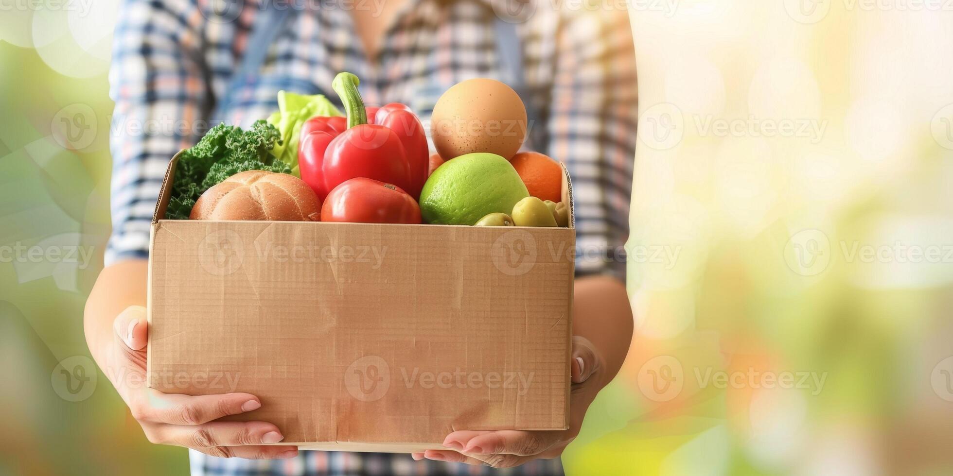 donating food boxes to help those in need photo